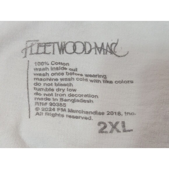 Fleetwood Mac Rumours T Shirt Mens 2XL White Classic Rock Band Album Cover Retro - Picture 5 of 5